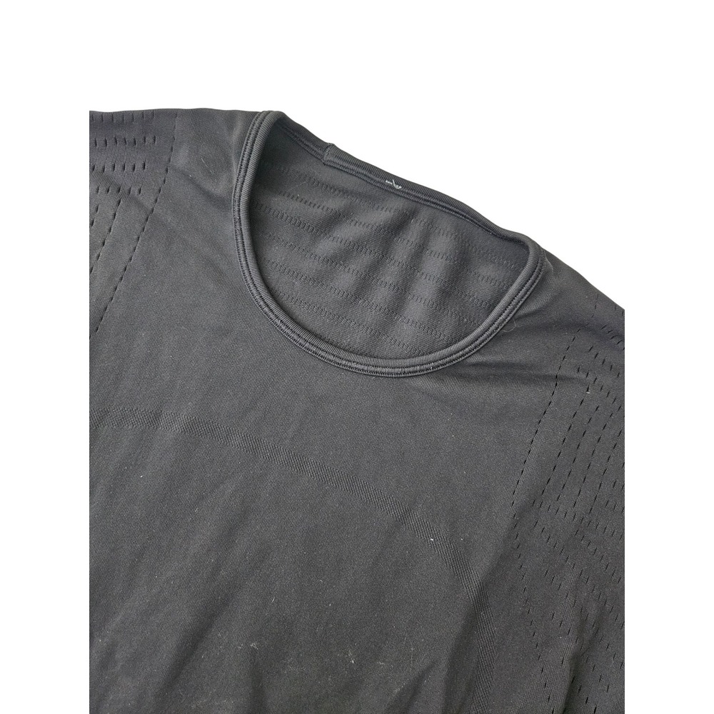 Lululemon Swiftly Tech Short Sleeve Shirt Black Mesh Knit Women XS 4 Black